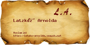 Latzkó Arnolda névjegykártya